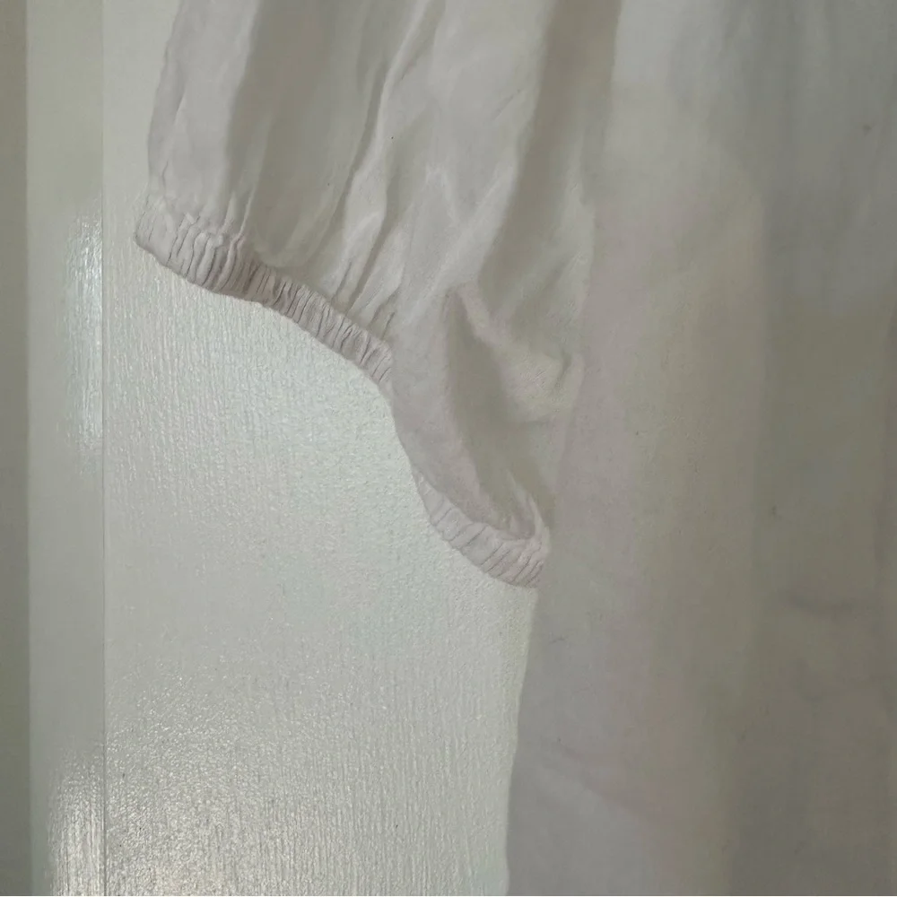 India Collection Emerson Fry Organic Cotton Embroidered Tie Front Top Womens - Picture 6 of 14